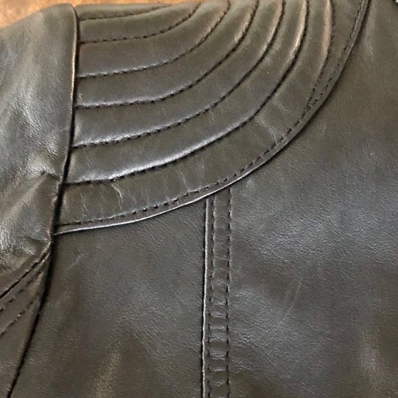 Wilsons Leather Black Moto Jacket - Picture 3 of 5